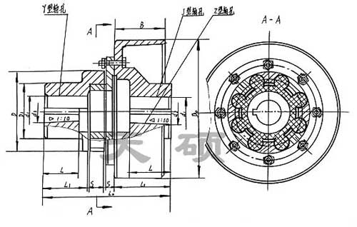 LMZ-Ⅱ(MLL-Ⅱ)型帶制動(dòng)輪梅花形彈性聯(lián)軸器